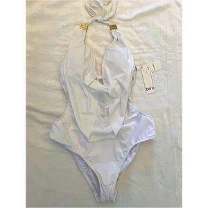 New with tags. Bar III White Monokini swimsuit. Size L